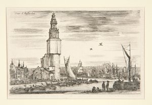 Ansicht von Amsterdam, aus der Serie Ansichten von Seehäfen von Stefano della Bella