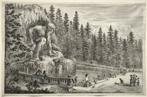 Ansichten der Villa von Pratolino: Kolossale Statue der Apenninen