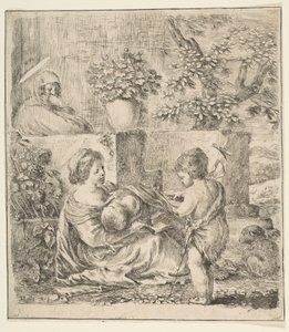Jungfrau und Kind mit Johannes dem Täufer und St. Elisabeth, ca. 1641 von Stefano della Bella