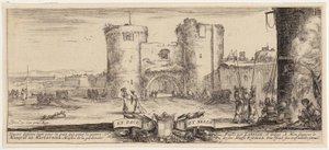 Zwei Klatschweiber unterhalten sich, Blatt 4 der Folge "Verschiedene Figuren und Länder" von Stefano della Bella