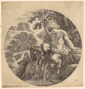 Zwei Satyrn am Flussufer von Stefano della Bella