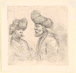 Zwei Türken mit Turban von Stefano della Bella