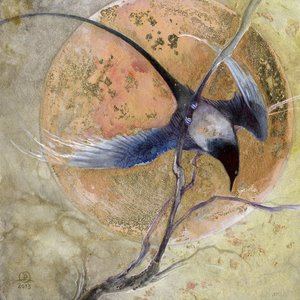 Blauer Vogel Goldener Mond