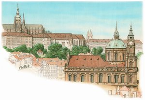 Ansicht von Prag, um 1900-2023