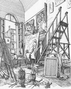 Ein Künstleratelier in Venedig