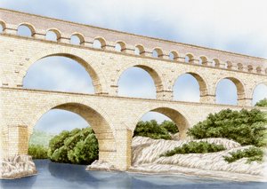 Pont de Gard heute, Frankreich, ca. 1900-2023