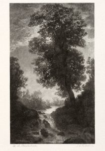 Ein Wasserfall im Mondlicht