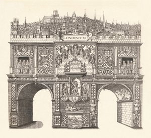 Triumphbogen errichtet zu Ehren des Einzugs und Durchgangs von König James durch London, 1604 von Stephen Harrison