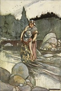 Ferdia fällt durch die Hand von Cuchulain, Illustration aus 
