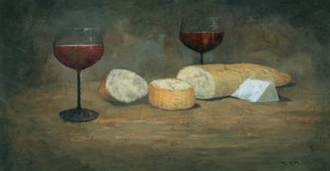 Rotwein und Käse von Steve Mitchell