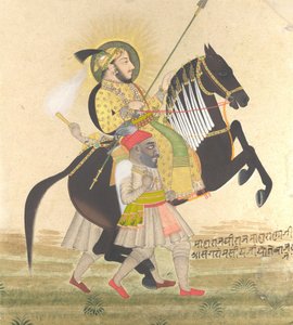 Maharana Sangram Singh reitet auf einem Preis-Hengst, ca. 1712 von Stipple Master