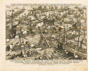 Die Schlacht von Lepanto am 7. Oktober 1571 von Stradanus