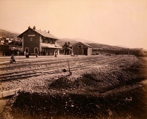 Bahnhof in Mallakah-Zahleh an der Eisenbahnlinie Beirut-Damaskus von Studio Bonfils