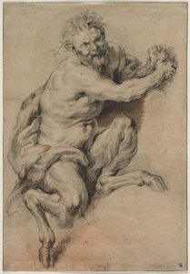 Ein Faun, der eine Traube greift