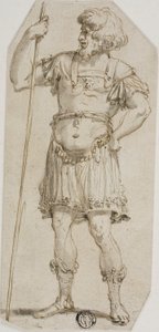 Stehender römischer Krieger mit Stab von Style of Raymond de Lafage