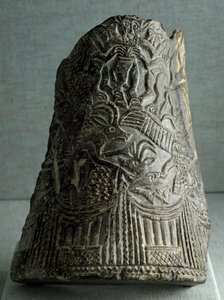 Sumerische Zivilisation: Schlangenvasenfragment aus Ostiran. Höhe 22,5 cm Periode der späten archaischen Dynastien (2500 v. Chr.) Bagdad, Nationales Irak-Museum von Sumerian Sumerian