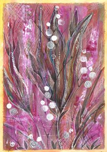 Lebhafte magentafarbene Botanicals von Sunet Theron