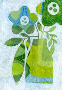Abstrakte Grüne Blumenvase
