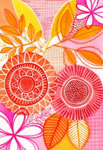 Freudige abstrakte Blumen von Susan Black