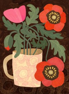 Mohnblumen in einer rosa Tasse von Susan Black
