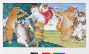 Illustration aus Cats Galore! A Compendium of Cultured Cats (veröff. 2015) von Susan Herbert