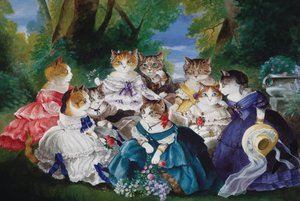 Illustration aus Cats Galore! A Compendium of Cultured Cats (veröffentlicht 2015) von Susan Herbert
