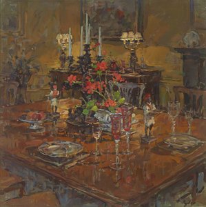 Esszimmer mit Geranien von Susan Ryder