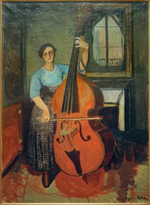 Frau mit Kontrabass von Marie Clementine (Suzanne) Valadon