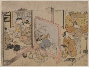 Ein Glas Wein vor dem Schlafengehen (Aus einer unbetitelten Serie) von Suzuki Harunobu
