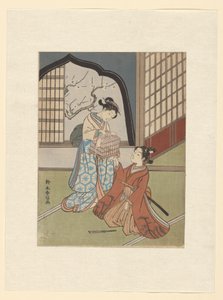 Ein Paar mit Vogelkäfig von Suzuki Harunobu