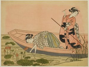 Lotusblumen sammeln von Suzuki Harunobu