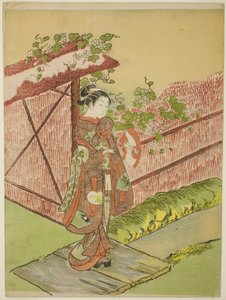 Treffen mit ihrem Liebhaber (Parodie auf das Yugao-Kapitel der "Geschichte von Genji") von Suzuki Harunobu