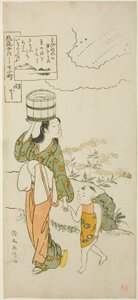Ono no Komachi im Seki-Tempel, aus der Serie Die sieben modischen Aspekte von Komachi von Suzuki Harunobu