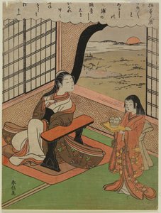 Gedicht von Kakinomoto Hitomaro von Suzuki Harunobu