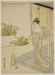 Sommer, aus der Serie "Neue Versionen der Blumen der vier Jahreszeiten (Shinpan furyu shiki no hana)" von Suzuki Harunobu