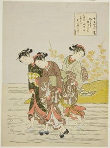 Der Juwelenfluss bei Ide (Ide no Tamagawa), aus einer unbetitelten Serie von sechs Juwelenflüssen von Suzuki Harunobu