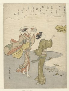 Zwei Mädchen am Strand von Suzuki Harunobu