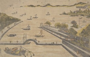 Blick auf Fukagawa, Edo, ca. 1764