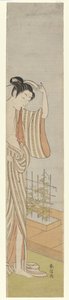 Frau nach ihrem Bad von Suzuki Harunobu