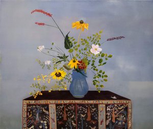 Oktobers Blumen auf einer persischen Schachtel, 2022 von Suzy Fasht