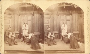 Tod eines Babys, Schwedische Abteilung, aus der Ausstellung: Szenen aus dem häuslichen Leben der Schweden, Ausstellung #na, Hauptausstellungsgebäude, 1876