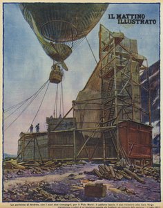 Der Ballon des schwedischen Entdeckers Salomon August Andree startet von Svalbard zu seinem Flug zum Nordpol