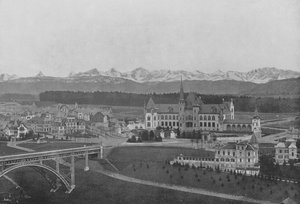Bern, Blick auf das Kirchenfeld und die Berner Alpen