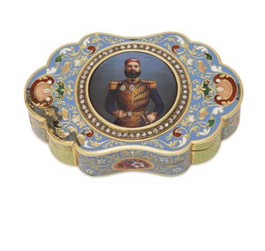 Goldene Schatulle mit emailliertem Porträt von Vizekönig Abbas I. von Ägypten, ca. 1820 (Gold, Emaille & Diamanten) von Swiss School