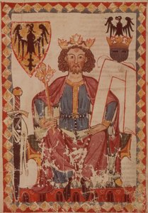 MS. Pal. germ. 848 König Heinrich, Illustration aus dem Manesse Codex, einer Sammlung höfischer Liebeslieder, wahrscheinlich aus Zürich, ca. 1300-20 von Swiss School