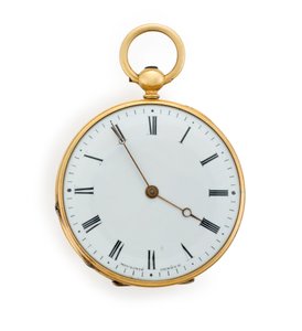 Moulinie Taschenuhr mit Schlüsselaufzug, Genf, graviert am 30. Juni 1846