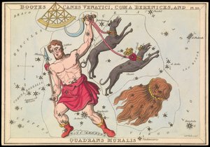 Bootes Canes Venatici, Coma Berenices und Quadrans Muralis, ca. 1825 von Sydney Hall