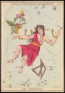 Gloria Frederich, Andromeda und Triangula, ca. 1825 (Karte, Papier, Gewebe) von Sydney Hall