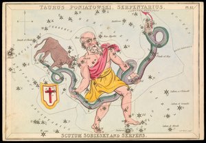 Taurus Poniatowski, Serpentarius, Scutum Sobiesky und Serpens, ca. 1825 von Sydney Hall