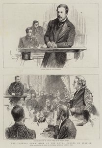 Die Parnell-Kommission an den Royal Courts of Justice (Gravur) von Sydney Prior (after) Hall